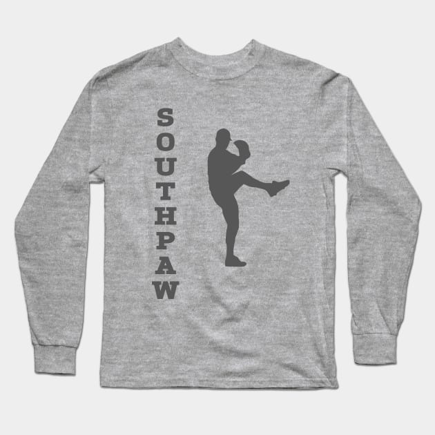 Baseball Left Handed Pitcher Southpaw Pitching Long Sleeve T-Shirt by TeeCreations